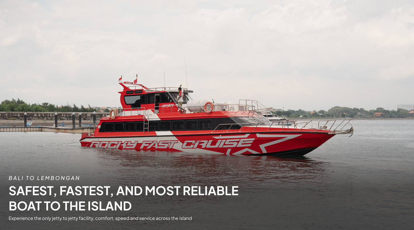 Fast boat service from Bali to Nusa Lembongan by Rocky Fast Cruise
